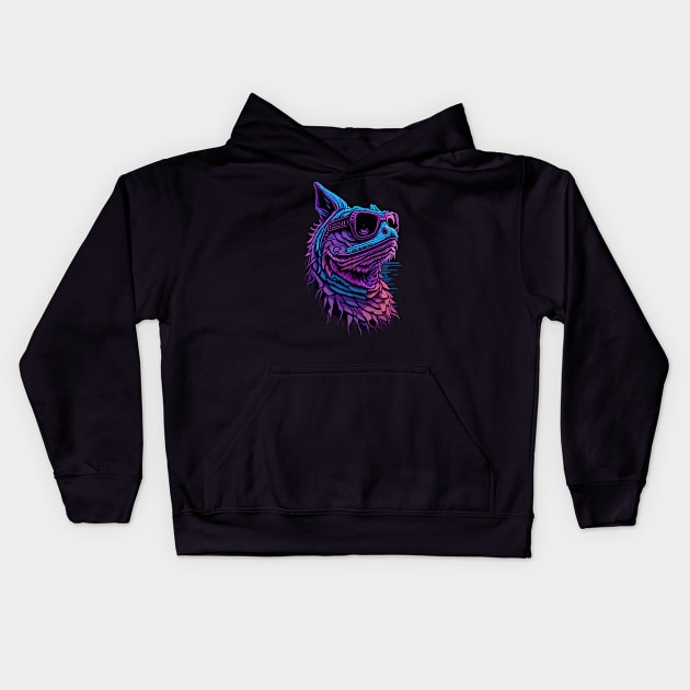 Cool bearded dragon Kids Hoodie by Amusing Aart.